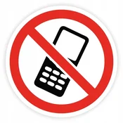 Informacijska nalepka - PREPOVEDANO UPORABLJANJE TELEFONA 20 cm