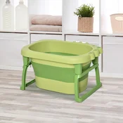 HOMCOM HOMCOM zložljiva kad za kopanje za dojenčke in otroke od 0 do 6 let, iz nedrseče plastike, zelena, 75,3x55,4x43 cm, (20755510)