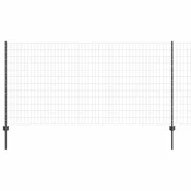Vidaxl Zunanja evro ograja s podnožjem 25 x 1,2 m Jeklo s PVC premazom