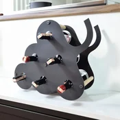 Hanah Home dekorativni metalni stalak za vino Vin Hld-3018, srebrno siva