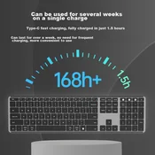Ausdom Tastatura, Bežicna, Bluetooth, Crna