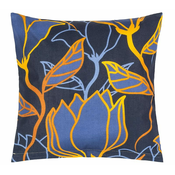 Bombažna prevleka za vzglavnik - 40x40 cm - Flower dark blue