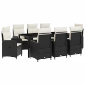 vidaXL vidaXL Zunanja jedilnica 9 pcs PE ratan in prašno premazano jeklo, (5000272606)