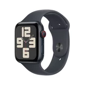 Apple Watch SE: GPS + Cellular, 44mm, ohišje iz aluminija v polnočni barvi, pašček Sport Band v polnočni barvi - S/M