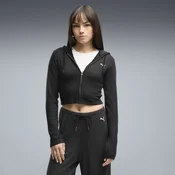 Puma ESS RIBBED FULL-ZIP SOFT TOUCH HOODIE, ženska jakna, crna 636669