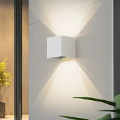 Lindby Smart LED zunanja stenska svetilka Dara, 10 cm, bela, CCT Tuya - Sodobni - Aluminij