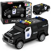 LEAN TOYS Policijski avto posebne enote, črn, s lučmi in zvoki