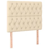 Vidaxl Vzglavje postelje kremne barve 90x7x118/128 cm blago
