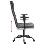 Greatstore Pisarniški stol siva mrežasta tkanina in umetno usnje