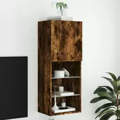 TV ormaric s LED svjetlima boja dimljenog hrasta 40,5x30x102 cm