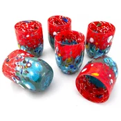 Casa Padrino luxury Murano crystal glass water glass set of 6 red/turquoise A� 8 x H. 10.5 cm - Made in Italy