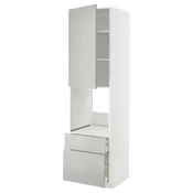 METOD / MAXIMERA Vis.el.pec s fiok/2frnt/srd/g.fiok, bela/Havstorp svetlosiva, 60x60x220 cm