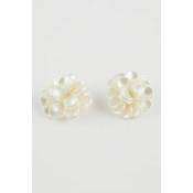 DEFACTO Womens Flower Patterned White Earrings