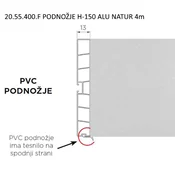 20.55.400.F PODNOŽJE H-150 ALU NATUR 4m