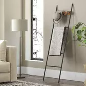 Songmics Stojalo za brisače 5 nivojev 44x160 cm rjavo