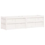 Vidaxl Vrtno cvetlično korito belo 180x50x50 cm trdna borovina