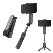 Gimbal Selfie stick Techsuit Mini L09 z Bluetooth daljinskim upravljalnikom, stojalom in stabilizatorjem telefona, 72cm - črn