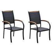 Gardenson SET VRTNIH STOLOV akacija aluminij barve grafita, siva