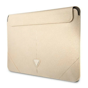 Originalna torbica Guess Saffiano Triangle Logo  za laptope velicine 13 do 14 inca - bež