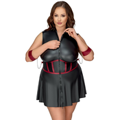 Cottelli Bondage Matte Look Mini Dress with Cuffs & Eye Mask 2718448 Black XXL