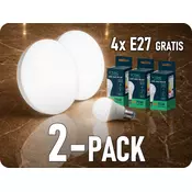 V-TAC 2 x LED stropna svetilka z mikrovalovnim senzorjem + 4 x LED žarnica E27 - ugodna ponudba! Farba svetla: Dnevna bela