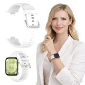 Silikonski pašček za Huawei Watch Fit 3/4/4 Pro, bel