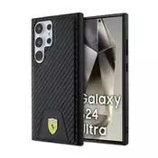 Ferrari Ferrari Carbon Stitched Bottom - Ohišje za Samsung Galaxy S24 Ultra (črno)