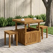 vidaXL Naravna 80,5 x 80 x 75/44,5 cm