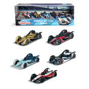 Autíčka Formula E Gen 2 Cars Majorette kovové s gumenými kolieskami 7,5 cm dĺžka sada 5 druhov v darčekovom balení MJ2084026