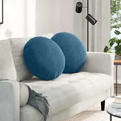 Jastucici za sjedenje 2 pcs Plava O50 x 19 cm Baršun