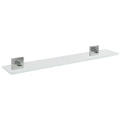 Steklena polica X-SQUARE 500 mm, krom/čisto steklo - Chrome - 500x55x120 mm - Sapho - X-SQUARE - Medenina; steklo - 500 - Polica - Kvadratni - 500 - 55 - 120 - 14
