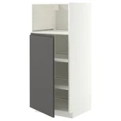 METOD Visoki element za ugradne uredaje, bela/Voxtorp tamnosiva, 60x60x140 cm