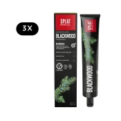 Splat BLACKWOOD zobna pasta 3 x 75 ml – beljenje z aktivnim ogljem, brez fluorida, zaščita dlesni, svež dah, naravno čiščenje z brinovim izvlečkom