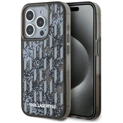slomart Etui Karl Lagerfeld Liquide Glitter Monogram Gradient za iPhone 15 Pro Max - črno