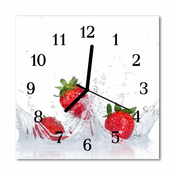 tulup.si Steklena kvadratna ura Strawberry 30x30 cm