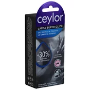 Ceylor Single: Large Super Glide, 9 extra wide condoms with 30% more cream lubricant