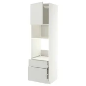 METOD / MAXIMERA Vis.el.pecn./mikrotal. s vrat/2fiok, bela/Aspudden svetlosiva, 60x60x220 cm