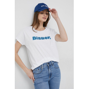 Pamučna majica Blauer boja: bijela
