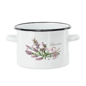 Emajlirani lonec 3l 18cm bel dekor levanda 81345