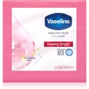 Vaseline Healthy Plus Bar Soap Healthy Bright vlažilno trdo milo 3x75 g unisex