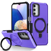 GS Ovitek za Samsung Galaxy A15 5G, obroč s stojalo, vijoličen + 9H steklo