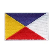 shumee Našitek zastave medslovanskega jezika - preprost rob - magnetna podlaga - vezen našitek/značka/emblem