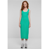 Womens Long Rib Green Dress
