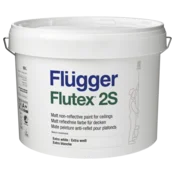 shumee Flugger Flutex 2S mat barva za strope, super prekrivna, brez črt, bela, 10 l