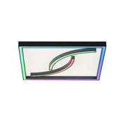 Paul Neuhaus Stropna LED svetilka Serpent, z možnostjo zatemnitve, RGBW, kvadratna - Dnevna soba/jedilnica - Sodobni - črna, bela - Kovina