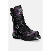 Usnjeni gležnarji New Rock ITALI NEGRO, PULIK FUEGO LILA, REACTOR NEGRO