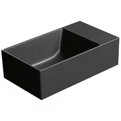 KUBE X keramični umivalnik 40x23cm, brez odprtine za pipo, desno/levo, črna mat - Črna - 40x12x23 cm - GSI - KUBE X COLOR - 24 - Keramika - Pravokotnik - 400 - 120 - 230 - 14