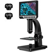 K&F LCD Digital Microscope, 7 IPS Display, 1080P, 50x-2000X Magnification Biological Microscope