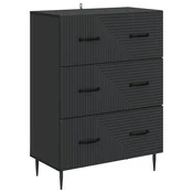 Ormar s ladicama Crna 66 x 34,5 x 89,5 cm Konstruirano drvo