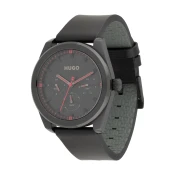 HUGO Analogna ura Bright Sport siva/temno rdeča/črna